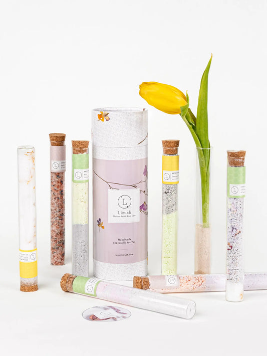 Botanical Bliss Bath Set in Glass Tubes