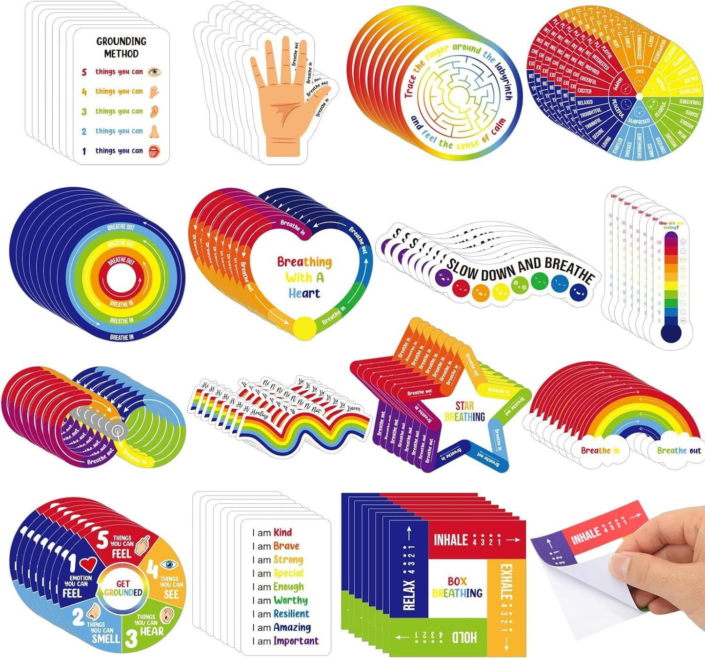 15 - piece Decompression Stickers Anxiety Management Stickers - Sensory Haven