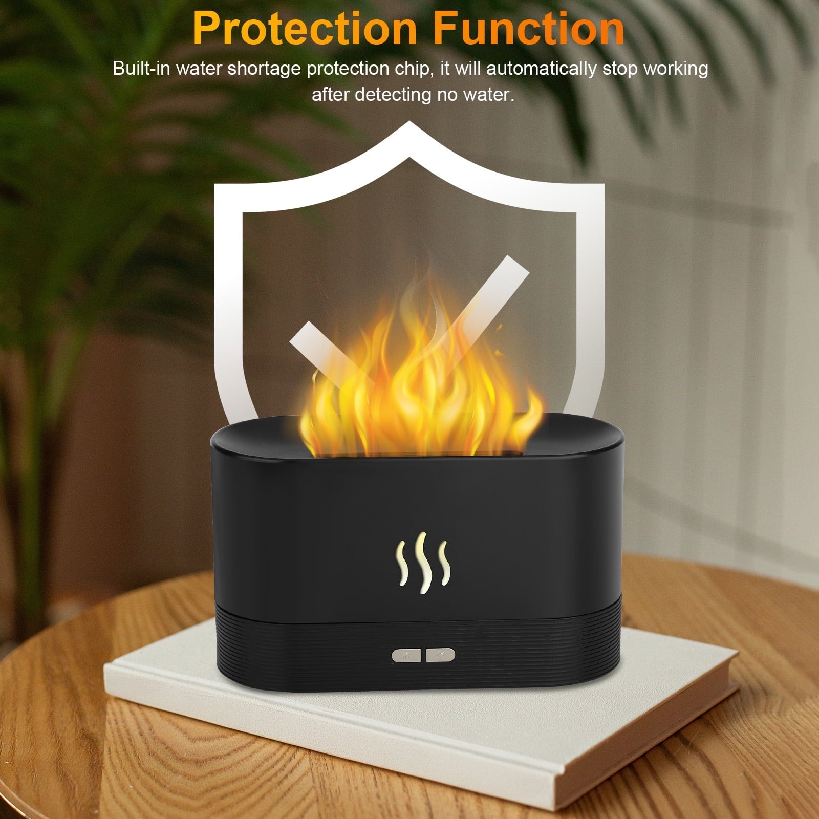 180Ml Flame Air Humidifier Essential Oil Diffuser, 3D USB 7 Color Light Aroma Diffuser - Sensory Haven