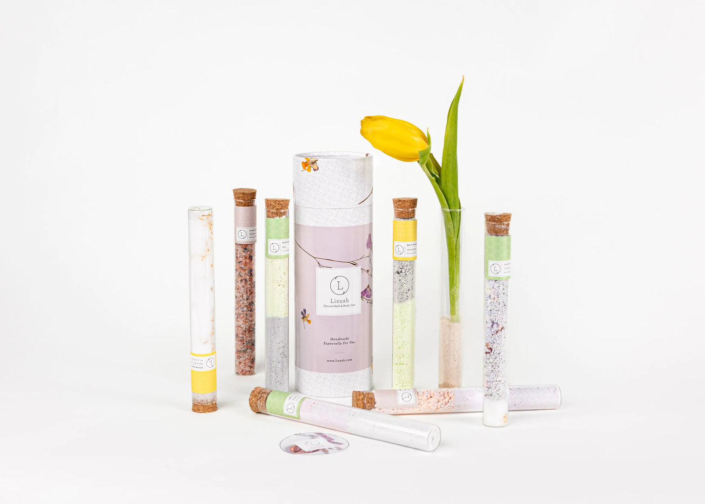 Botanical Bliss Bath Set in Glass Tubes