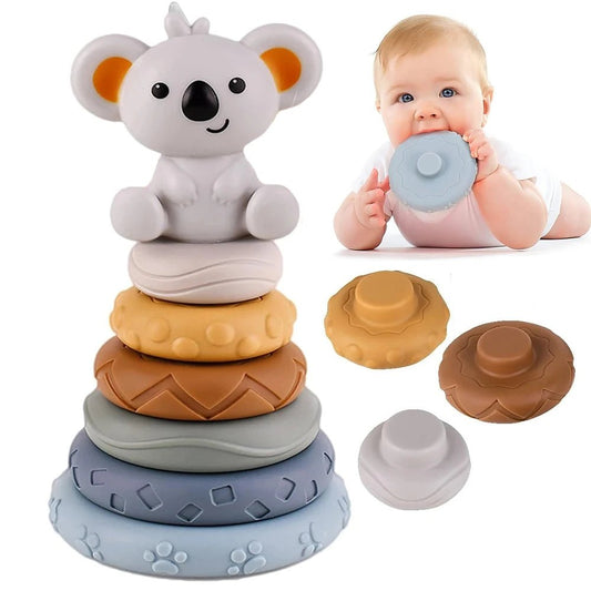 Baby Montessori Koala Stacking Tower - Sensory Haven