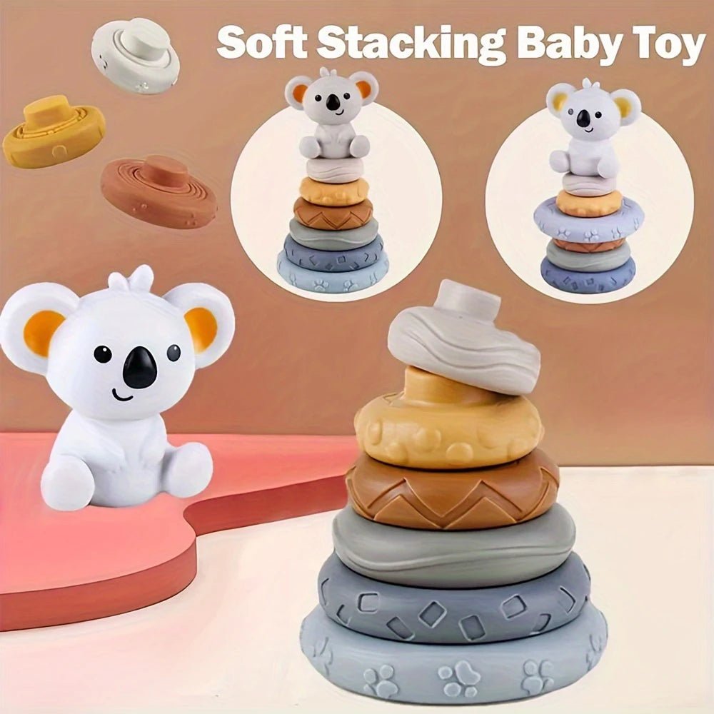 Baby Montessori Koala Stacking Tower - Sensory Haven