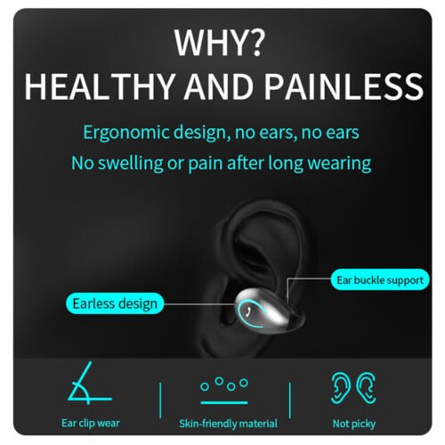 Bone Conduction Headset Bluetooth 5.0 Wireless Outdoor Semi - in - Ear Headphones - Sensory Haven