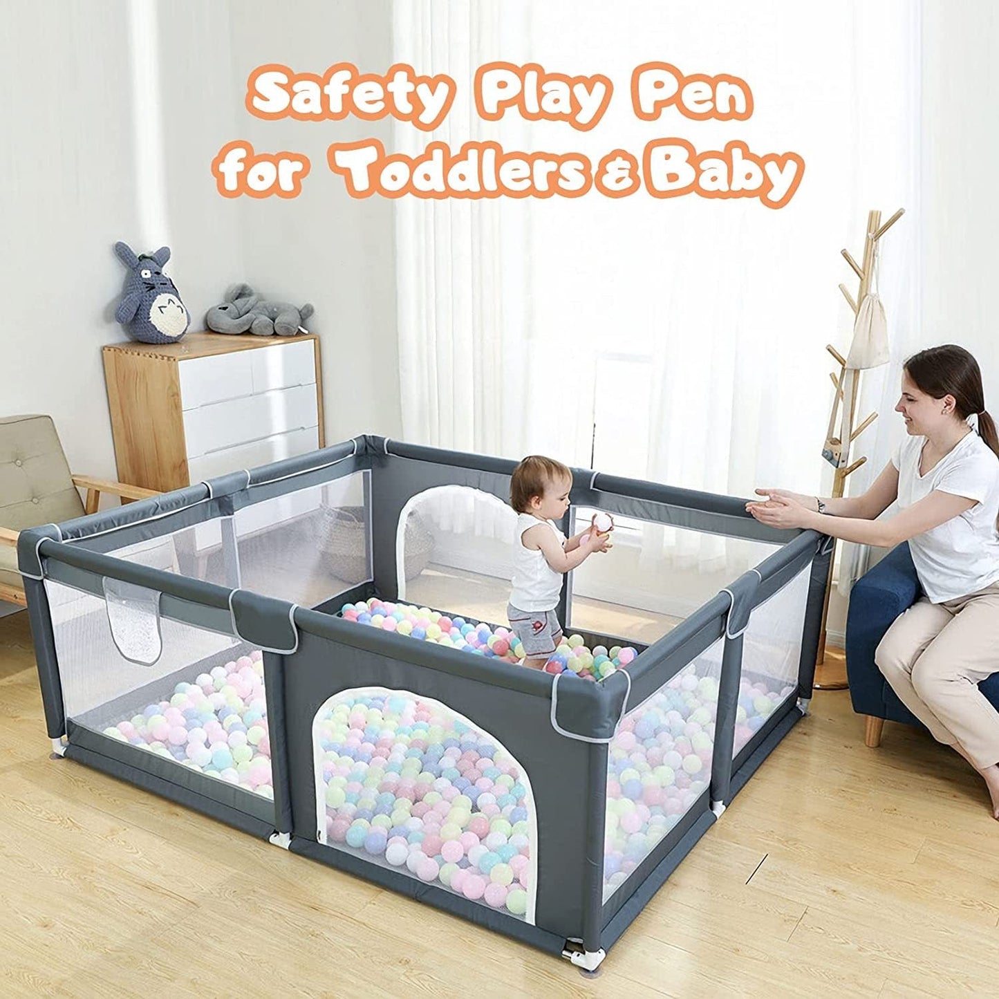 Breathable Mesh Play Pen for Babies and Toddlers - Sensory Haven