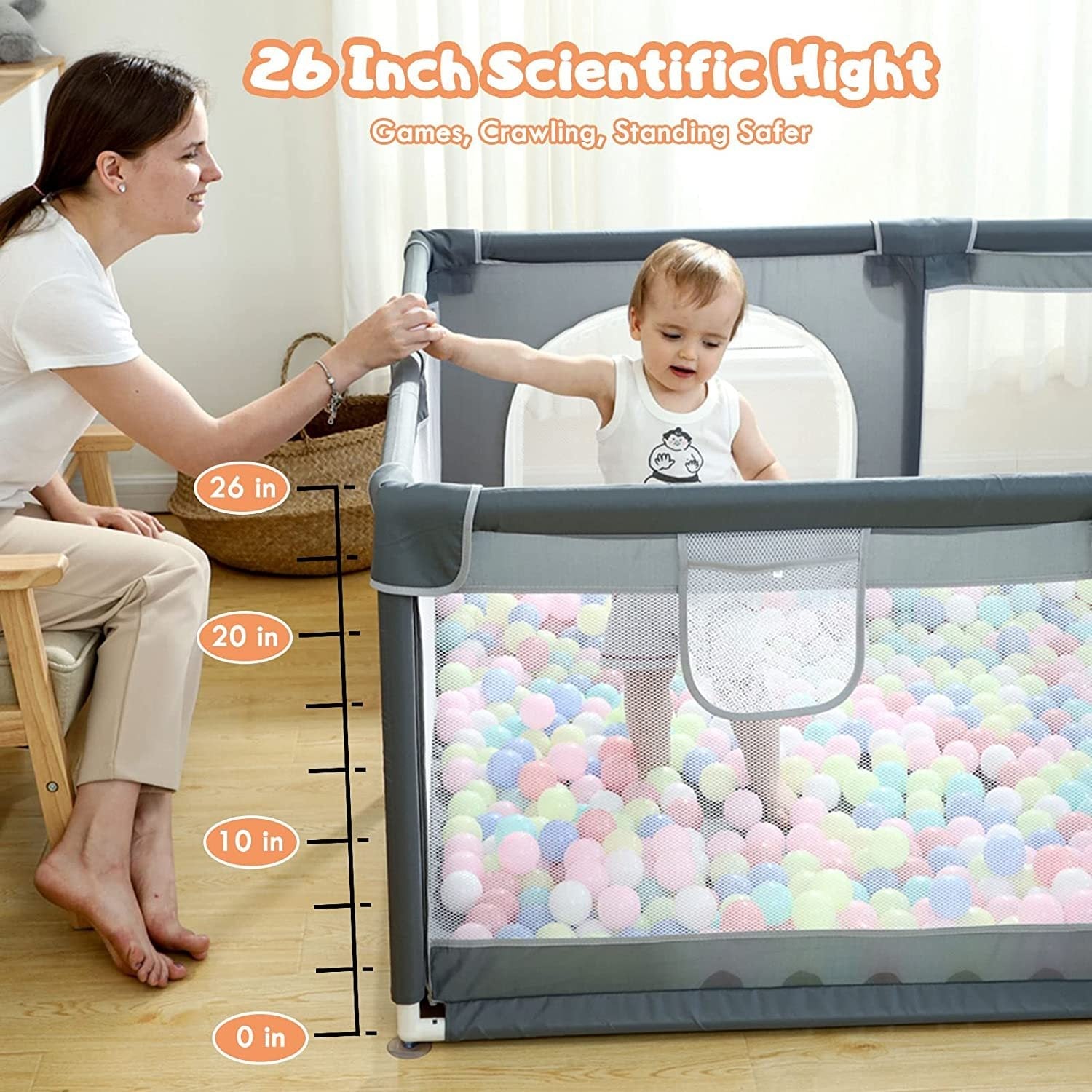 Breathable Mesh Play Pen for Babies and Toddlers - Sensory Haven