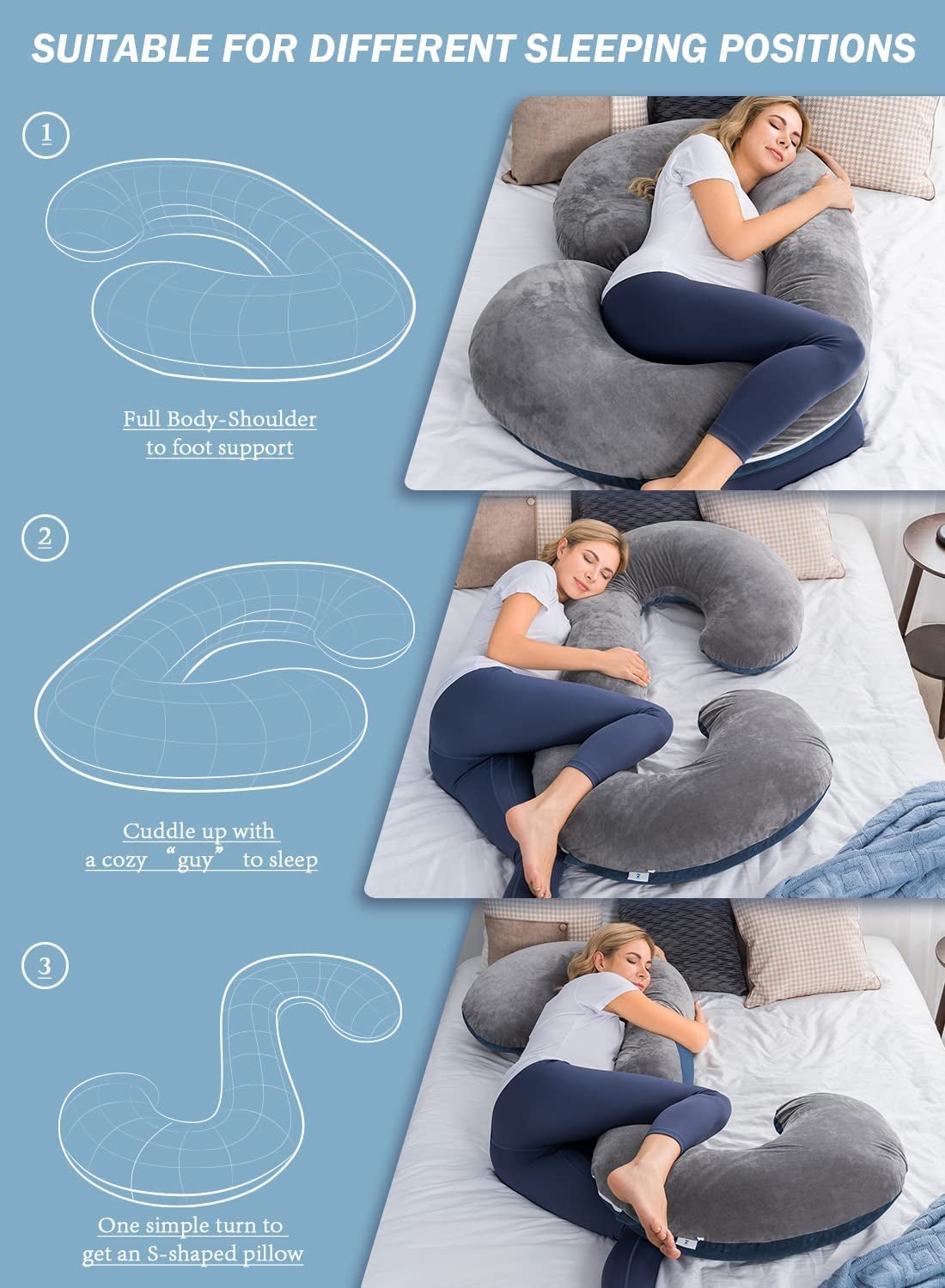 C Shaped Body Pillow - Sensory Haven