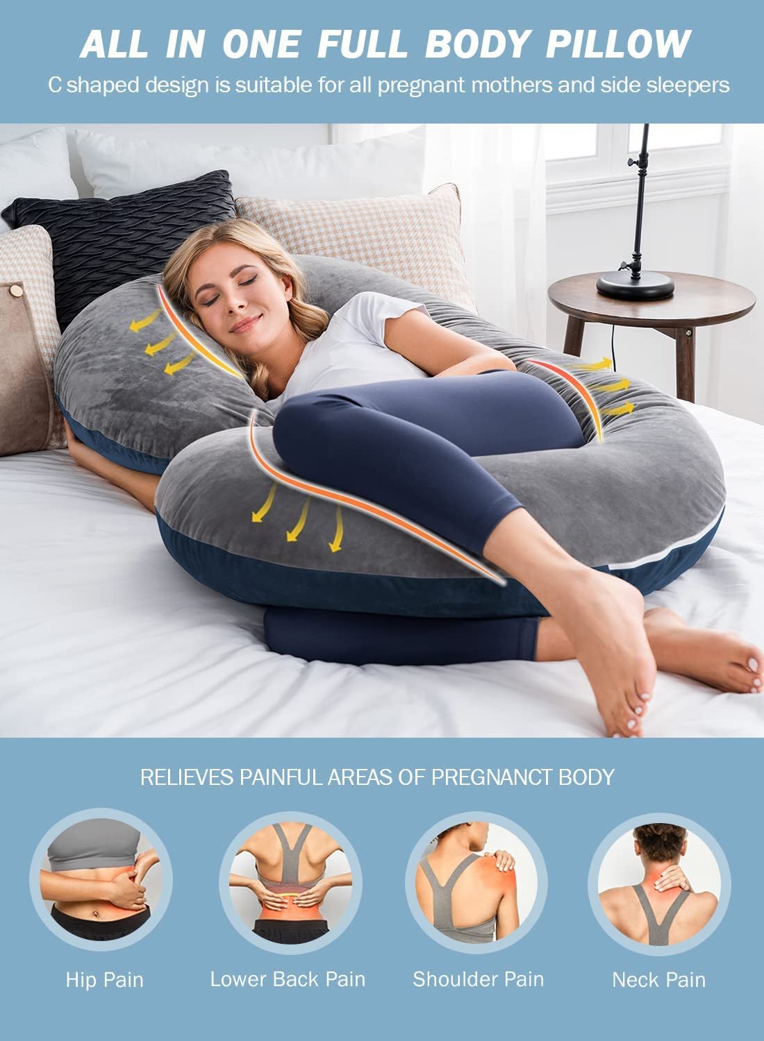 C Shaped Body Pillow - Sensory Haven