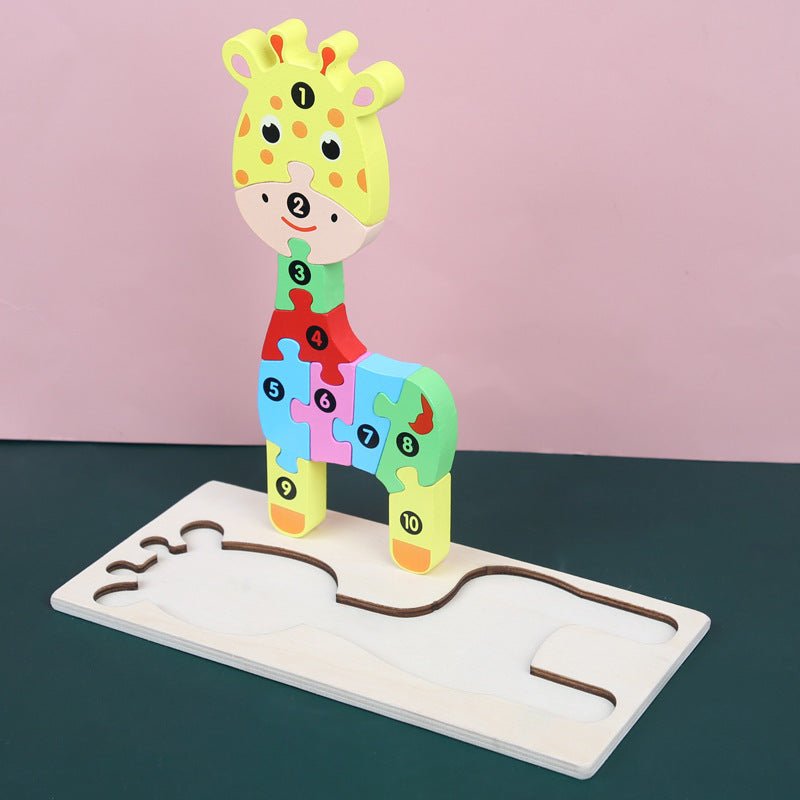 Children's Cartoon Number Animal Puzzle - Sensory Haven