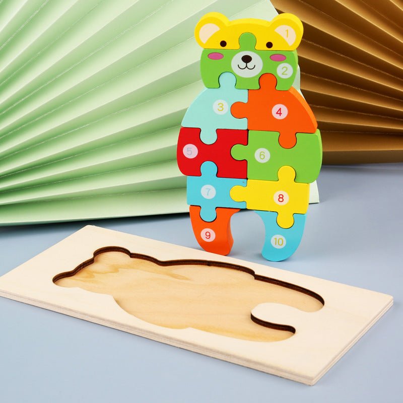 Children's Cartoon Number Animal Puzzle - Sensory Haven