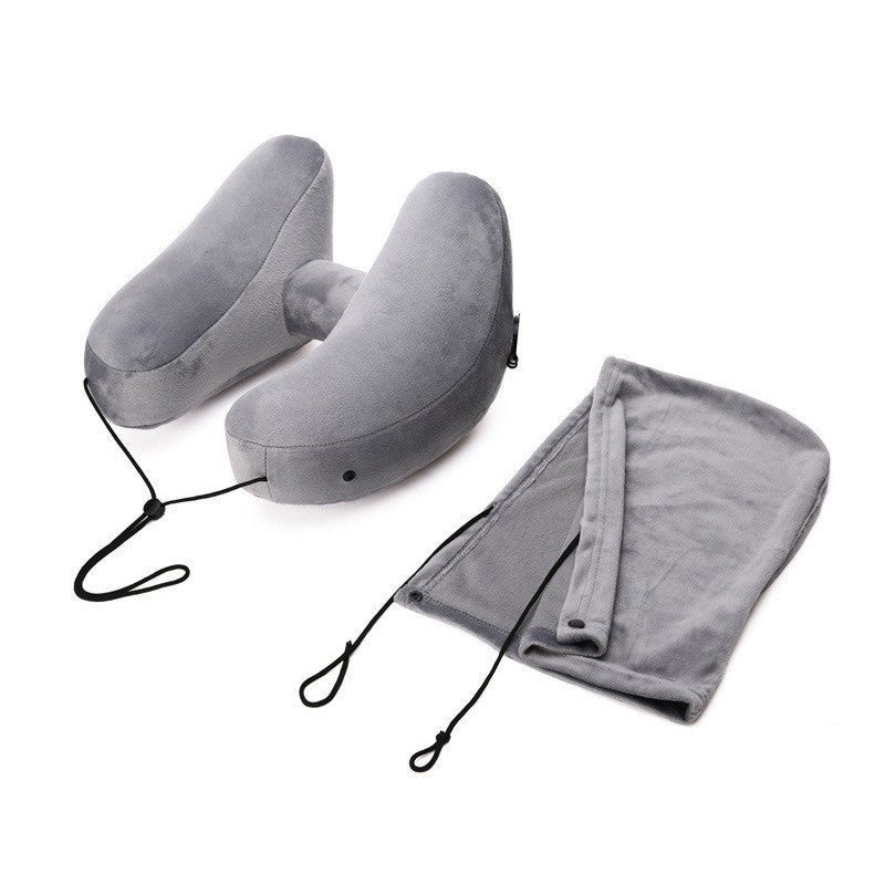 Cozy Hooded Inflatable Travel Pillow - Sensory Haven