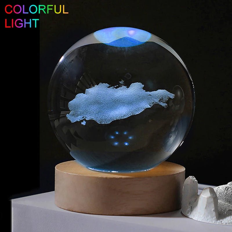 Crystal Ball Night Light 3D Globe - Sensory Haven