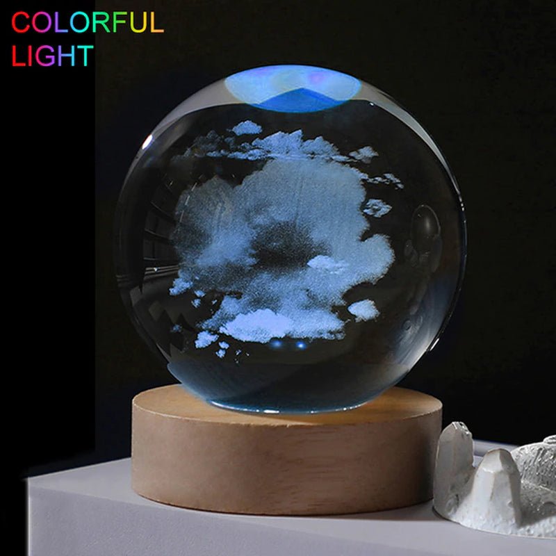 Crystal Ball Night Light 3D Globe - Sensory Haven