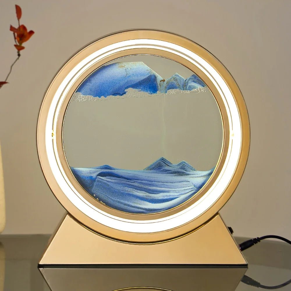 LED Light Creative Quicksand Table Lamp Moving Sand Art Picture - Sensory Haven