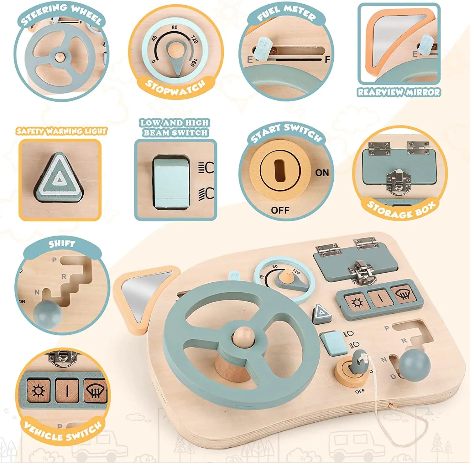 Montessori Toy Steering Wheel Busy Board - Sensory Haven