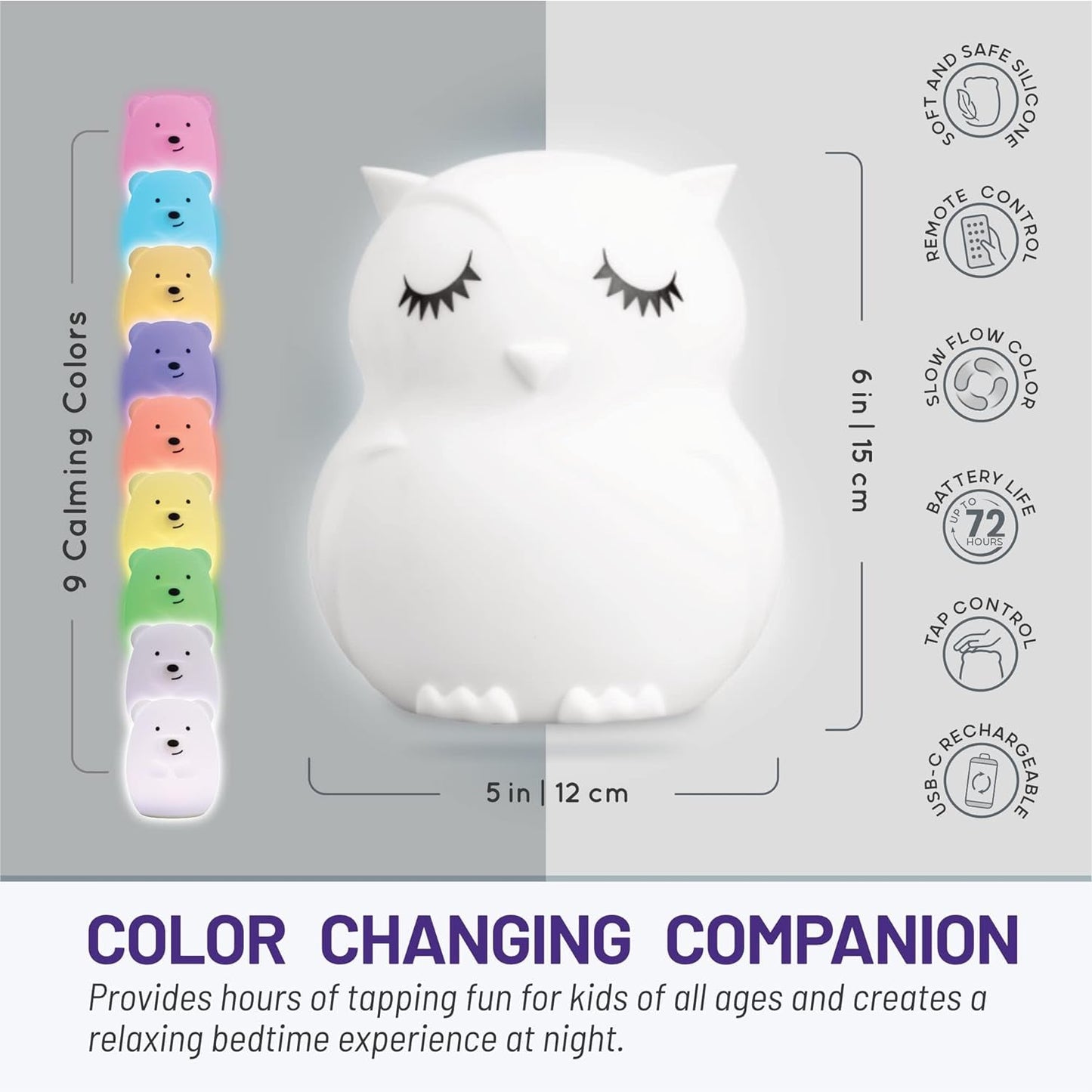 Owl Silicone Nightlight - Sensory Haven