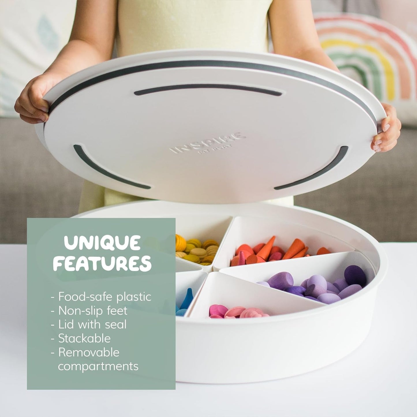 Sensory Bin with Lid and Removable Storage Inserts - Sensory Haven