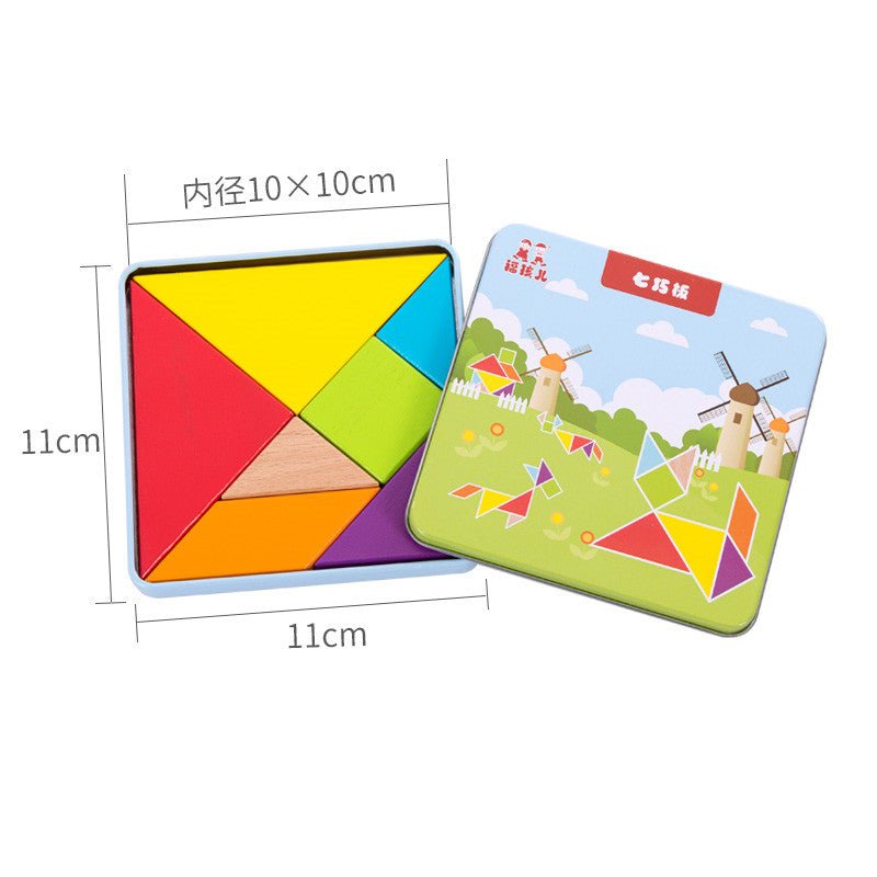 Tangram Iron Box Puzzle Set - Sensory Haven