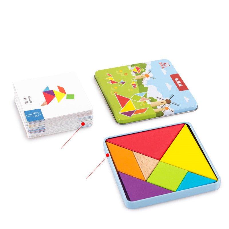 Tangram Iron Box Puzzle Set - Sensory Haven