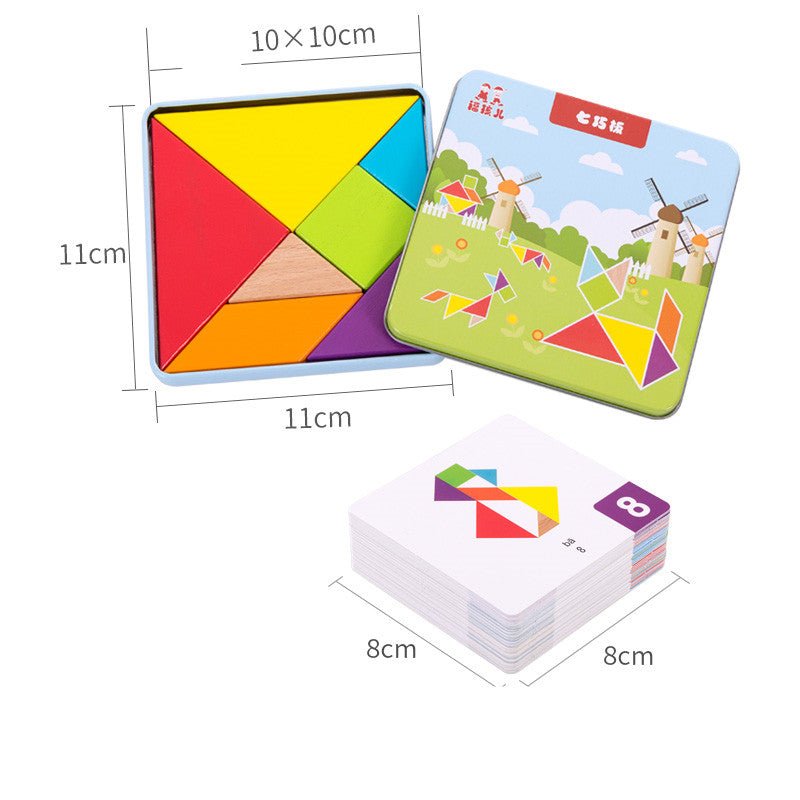 Tangram Iron Box Puzzle Set - Sensory Haven