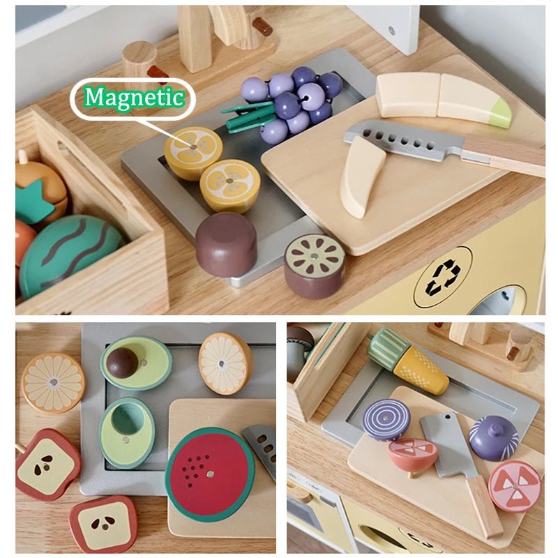 Wooden Kitchen Play Set for Kids - Sensory Haven