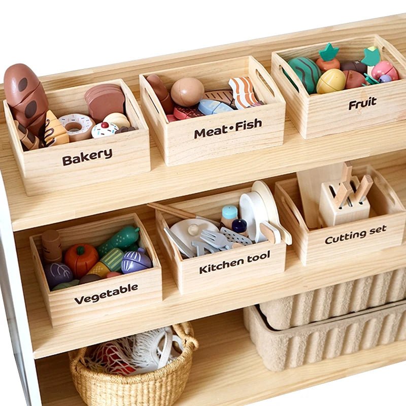 Wooden Kitchen Play Set for Kids - Sensory Haven