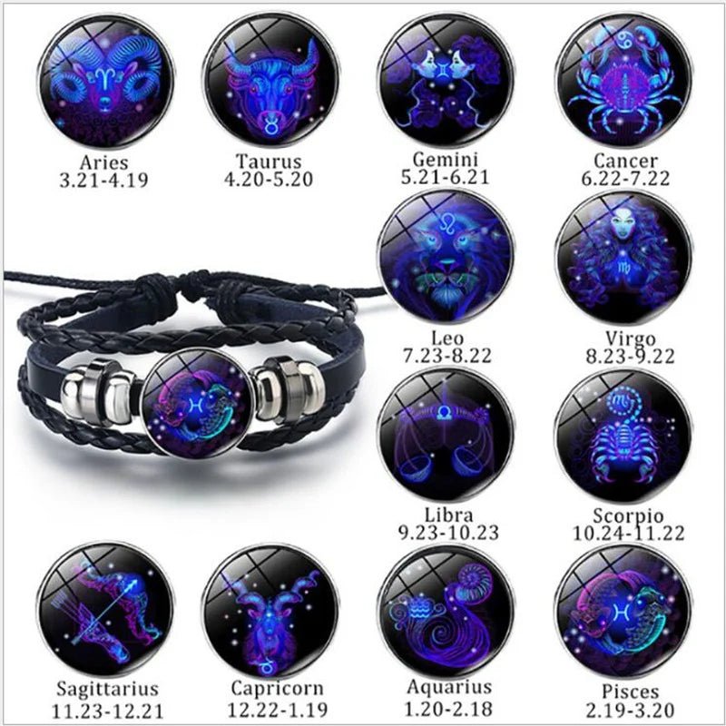 Zodiac Constellation Bracelet Braided Design - Sensory Haven